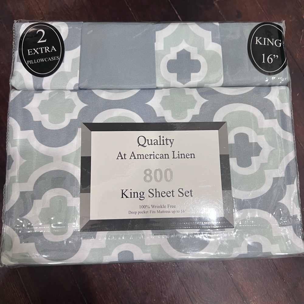 King Size Bed sheet Set + extra pillowcases